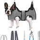 PAWCHIE Dog Grooming Hammock Harness for Dogs & Cats with Pet Nail Clipper Trimmer- Breathable Cat Hanger Sling for Trimming Clipping Nails-Dog Hammock Restraint Bag for Small Medium Large Dog, Grey S