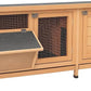 PawHut Wooden Rabbit Hutch Bunny Hutch Cage Guinea Pig with Waterproof Roof, No Leak Tray and Feeding Trough, Indoor/Outdoor, Natural