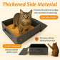 Portable Travel Litter Box for Cats, Small Foldable Travel Cat Litter Box with Zipped Lid, No Smell, Waterproof, Leak-Proof, for Car Hotel and Outdoor, Grey
