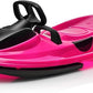 Snow Sled for Kids, Adults - Toboggan Sled, Easy Turning Steering Wheel, Anti-Slip Seat, Pull Up Brake, Durable Plastic Sled, Lightweight, Snow Sleds, Age 3+ 260 lbs