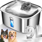 Dog Water Fountain for Large Dogs, 9L/2.4Gal Stainless Steel Dog Fountain with Water Level Window & Filtration, Automatic Pet Water Bowl Dispenser Indoor, Super Quiet for Multi-Pet