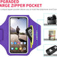 Running Armband with Earphone Bag Cell Phone Armband for iPhone 16 15 Pro 14 Plus 13 11 XR XS, Galaxy S24/S10 Water Resistant Sports Phone Holder Case & Zipper Slot Car Key Holder for 6.7 inch Phone