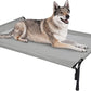 Veehoo Outdoor Elevated Dog Bed, Raised Dog Cot for Large Dogs, Cooling Washable Waterproof Pet Hammock Beds with Slope Headrest, Breathable Mesh and Sturdy Frame, Large, Grey, CWC2204