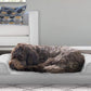 Furhaven Cooling Gel Dog Bed for Medium/Small Dogs w/ Removable Bolsters & Washable Cover, For Dogs Up to 35 lbs - Quilted Sofa - Silver Gray, Medium