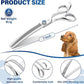 JASON 7" Curved Thinner Dog Scissors - Ergonomic Dog Grooming Scissors Silver Curved Blender Dog Shears 440C Stainless Steel Grooming Shears Professional Pet Shears For Groomer (50-Teeth)
