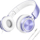 AILIHEN Kids Headphones for School Boys, Headphones with Microphone for Chromebook Laptop Computer Smartphone, 3.5mm Foldable Lightweight Headset for Teen Teenager (Violet)