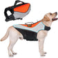 Heavy-Duty Reflective Dog Life Vest for Swimming - Adjustable Dog Flotation Vest with Rescue Handle, Pool & Beach PFD Life Jacket for Large Dogs (XXXL, Orange)