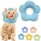 Cat Cone Collar Soft, Waterproof Cats Cones to Stop Licking After Surgery, Adjustable Soft Elizabeth Cats Collars for Wound Healing, Flower Shape Cat Recovery Collar (Blue, X-Small)