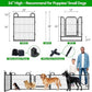 Puppy Playpen 16 Panels Small Dog Fence Outdoor Indoor Use 24" Height Anti-Rust with Doors Portable Dog Play Pen for RV Camping Yard, Total 29FT, 68 Sq.ft, Snowy Black