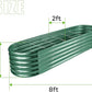 Land Guard 8×2×1.5ft Galvanized Raised Garden Bed Kit, Raised Garden Boxes Outdoor, Oval Metal Raised Garden Beds for Vegetables, Forest Green