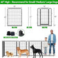 Dog Playpen Outdoor Extra Wide 16 Panels Heavy Duty Dog Fence 40" Height Anti-Rust with Doors Portable for RV Camping Yard, Total 42FT, 140 Sq.ft, Snowy Black