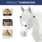 Horse Fly Mask Without Ears | 95% UV Eye Protection | Built-in Visor | Breathable, Lightweight Mask | Adjustable Fit for Horses Medium/Large Size