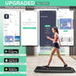 GYMAX Walking Pad, 2 in 1 Free Installation Under Desk Treadmill with Smart App, Remote Control & LED Display, 2.25HP Foldable Portable Compact Running Machine for Small Spaces Home Office