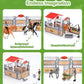 Horse Stable Playset, Horse Gifts for Girls and Boys with 3 Horses and 2 Riders, Horse Toys Set Farm Animals Toys for Kids 3 4 5 6 7 8+ (Horse Playset 1)