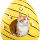Luxurious Eco-Friendly Merino Wool Cat Cave Bed Beehive - Foldable Hideaway Pod for Indoor Cats - Premium Felt Kitten Beds - Covered Cat House for Ultimate Cozy Comfort by Woolygon