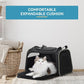 PETSFIT Pet Carrier Airline Approved with Extendable Mat, Dog Carriers for Small Dogs, TSA Approved Pet Carrier, Puppy Carrier for Small and Medium Cats Under 12 Lbs, Black