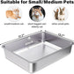 Stainless Steel Cat Litter Box 4in Low Entry,Metal Litter Box for Small Cats/Kitty Easy to Clean,Cat LitterBox for Kitten Elderly Cats,Non Stick, No Smell