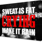OTINGQD Inspirational Gym Wall Decor,Fitness Quotes Wall Art,Sweat is Fat Crying Canvas Wall Decor for Home Gym