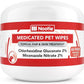 Nootie Medicated Dog Wipes - Antifungal Wipes - Antibacterial Wipes - Antimicrobial Wipes for Dogs 2% Chlorhexidine Wipes with 2% Micronazole for Best Results with Cats and Dogs Problems 60 pads - USA, White