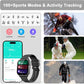 Smart Watches for Men Women, 1.85'' AMOLED HD Fitness Tracker with 100+ Sports Modes, Smartwatches with Bluetooth Call/Heart Rate/Sleep Monitor/Pedometer, IP68 Waterproof Watch for Swimming, Black