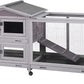 Aivituvin Rabbit Hutch Outdoor Indoor Rabbit Cage Chikcen Coop with Casters Guinea Pig Cage with 3 Deep No Leakage Pull Out Tray,Waterproof Roof