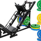RitFit Adjustable Leg Press and Hack Squat Machine with Weight Plate Set, Professional Home Gym Equipment with Linear Bearings, Specialized for Complete Lower Body Workouts and Weight Storage Posts