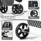 MoNiBloom 3 Wheels Pet Dog Cat Stroller for Small Medium Dogs Cats, Foldable Jogger Stroller w/Storage Basket and Cup Holder, Black Polka Dots