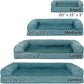 Furhaven Cooling Gel Dog Bed for Large/Medium Dogs w/ Removable Bolsters & Washable Cover, For Dogs Up to 55 lbs - Plush & Suede Sofa - Deep Pool, Large