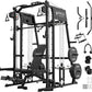 Mikolo M4 2.0 Smith Machine, All-in-One Power Cage with Independent Dual Pulley System, Multi-Function Home Gym Workout Cage for Cable Crossover