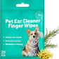 Portable Dog Ear Cleaner Wipes Grooming Kit Care for Dogs & Cats Pet Ear Relief Gently Remove Ear Wax Debris and Smelly 20 Pcs Unscented