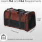 Fashion Leather Dog Carrier, Airline Approved Cat Carrier Soft Sided Pet Bag Carrier Purse for Puppy Kitten Small Animals Coffee