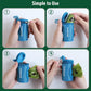 Dog Poop Bag Holder for Leash Doggie Waste Bag Dispenser Soft Fabric Puppy Potty Carrier Small Doggy Zipper Pouch with Carabiner Clip 1680D Nylon Oxford with 1 Roll of Pet Trash Bags, Sky Blue