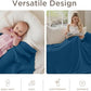 Threadmill Muslin Blanket for Queen Size Bed | 4 Layer 100% Cotton Gauze | Soft, Lightweight, and Cozy for All Seasons | Lightweight Summer Blanket | Folkstone Blue