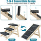 Wood Pet Stairs/Pet Steps for All Dogs and Cats - 2-in-1 Foldable Carpeted 3 Tiers Dog Stairs & Ramp Perfect for Beds and Cars - Portable Dog/Cat Ladder Up to 120 Pounds