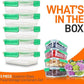 NutriChef 10-Piece Superior Glass Food Storage Containers Set (5 Containers + 5 Locking Lids),Stackable Meal-prep Design, BPA-free Airtight Clear Locking lids with Vent Lids & Air Hole, Wave