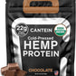 Organic Hemp Protein, Vegan Protein Powder, Clean Plant Based Protein Powder, Non Dairy Protein, Lactose Free Natural Protein, Gluten Free- 20 Servings, Chocolate
