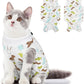 SUNFURA Cat Recovery Suit, Kitten Surgical Full Bodysuit for Abdominal Wound Protector Anti Licking After Surgery, Professional Bandages Cone E-Collar Alternative for Small Male & Female Pets