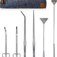 6Pcs Aquascape Tools, Terrarium Tools, Aquarium Kit with Stainless Steel Aquarium Tweezers Extra Long, Aquarium Scissors, Algae Scraper, and Spatula - Aquascaping Tools Set for Maintenance