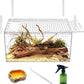 【No Assembly】 Reptile Tank Enclosure with Magnetic Button.12" * 8" * 6" Thicken Snake Enclosure Cage,Batch Stackable Reptile Breeding Tank for Insect,Fish,Tarantula,Hermit Crab,Jumping Spider