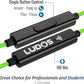 LUDOS Clamor Wired Earbuds in-Ear Headphones, 5 Years Warranty, Earphones with Microphone, Noise Isolating Ear Buds, Memory Foam for iPhone, Samsung, School Students, Kids, Women, Small Ears - Green