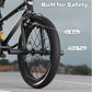 67i Boys BMX Bike 18/20 Inch Ages 8-12 Kids Bicycle with Front Rear U Brake Adjustable Seat Iron Fork 2.09" Wide Tires
