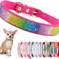 Rhinestone Dog Collar for Small Dogs, Bling Diamond Fancy Crystal Glitter Pretty Jewel Pet Puppy Collars for XXS XS Small Medium Large Breed Girl Dogs Female Cats Kitten, Colorful Hot Pink M