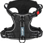 PoyPet No Pull Dog Harness, No Choke Front Clip Reflective Dog Vest with Soft Padded Vertical Handle, 3 Leash Attachments for Small Medium Large Dogs (Black,XL)