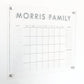 Personalized Clear Acrylic Calendar for Wall, Calendar Whiteboard for Wall, Dry Erase Wall Calendar, Wall Calendar Organizer System for Home (Block, Grey, 23"W x18.5"H)