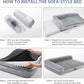 BFPETHOME Orthopedic Dog Bed for Extra Large Dogs-Big Waterproof Sofa Dog Bed with Removable Washable Cover, Large Pet Bed with Waterproof Lining and Nonskid Bottom,Pet Bed for Large Dogs, Grey