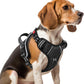 Timos No Pull Dog Harness, Release at Neck Reflective 3 Snap Buckles Adjustable No Choke Pet Vest with Front & Back 2 Leash Clips, Soft Padded Control Training Handle for Small Medium Large Dogs
