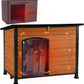 Aivituvin Dog House Outdoor & Indoor Dog Kennel with Insulated Liner for Winter Waterproof Large Dog Cage for Small & Medium & Large Dogs,Unique All-Around Iron Frame