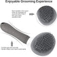 Depets Self Cleaning Slicker Brush, Dog Cat Bunny Pet Grooming Shedding Brush - Easy to Remove Loose Undercoat, Pet Massaging Tool Suitable for Pets with Long or Short Hair Gray