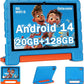 2025 Kids Tablet 10 inch Android 14 Tablets for Kid Octa-Core, 20GB+128GB (TF 1TB), Toddler Tablet with Shockproof Case, 2.4G+5G WiFi 6, Parental Control, Face Unlocked, Split Screen, BT5.0 (Blue)