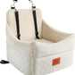 Dog Car Seat for Small/Medium Dogs, Dog Booster Car Seats with Thick Cushion for Dogs Under 35lbs, Detachable Washable Pet Carseat with Storage Pockets, 2 Safety Belts(Beige)